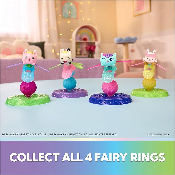 Gabby's Dollhouse Fairylandia, Kitty Fairy’s Flutter-riffic Playset with 12 Pieces & Exclusive Flutter-riffic Ring, Kids Toys for Girls & Boys Ages 3 and Up