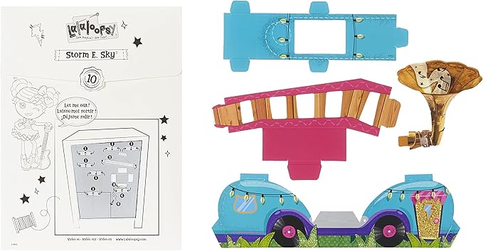 Lalaloopsy Doll- Storm E. Sky and Cool Cat, 13" Rocker Musician Doll with Purple Hair, Pink/Black Outfit & Accessories, Reusable House Playset- Gifts for Kids, Toys for Girls Ages 3 4 5+ to 103 Years