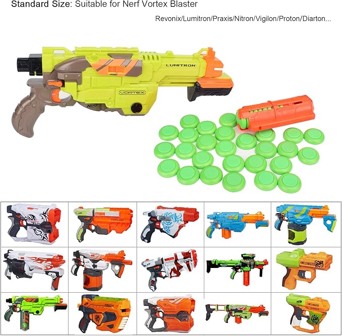 60 Pcs Nerf Refill Discs Bullet for Nerf Vortex Blaster Praxis Nitron Vigilon Proton Ammo