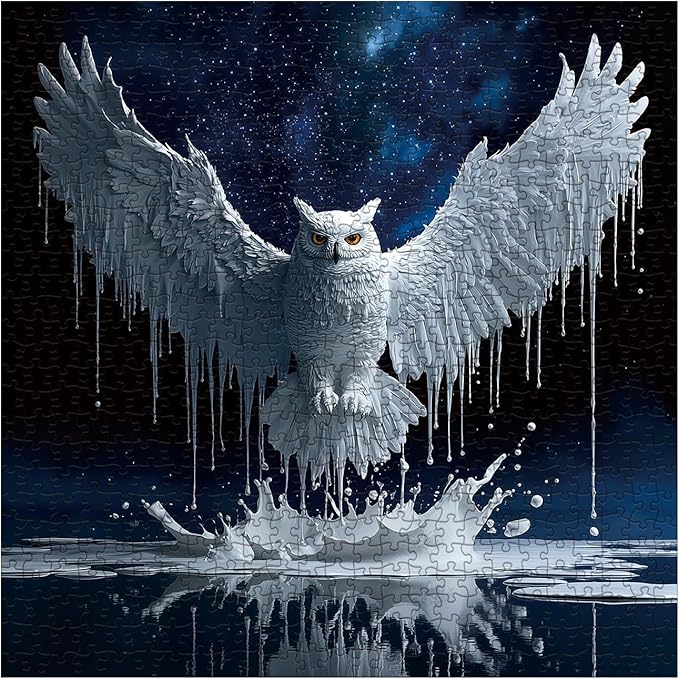 Owl Puzzle for Adults 1000 Pieces, Fantasy Art Jigsaw Puzzle, Animal Galaxy Nebula Paint Puzzle