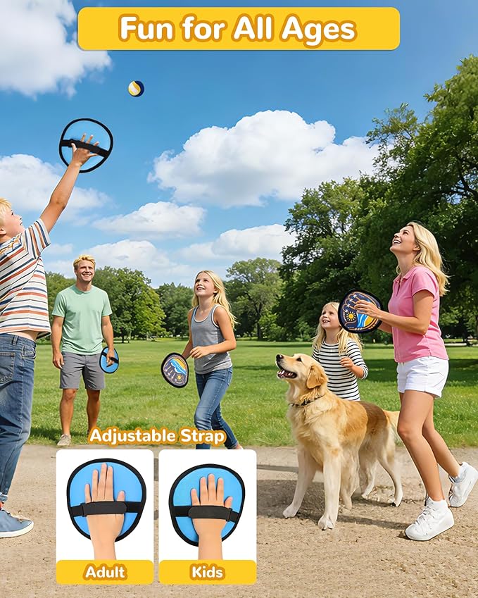 Toss and Catch Baseball Toys,Outdoor Sport Games for Kids and Family with Tball Bats and Toddler Baseball Glove and Sticky Soft Balls. Great for Yard Lawn Beach Pool and Indoor Fun
