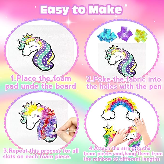 Poke-in Craft and Art Kit- Magical Dream Decor,Arts and Crafts,DIY Craft Kits,Mess-Free Fun for Kids,Art Activity Birthday Christmas Gift Ideas for Children,Toys for Girls and Boys Ages 4-10+