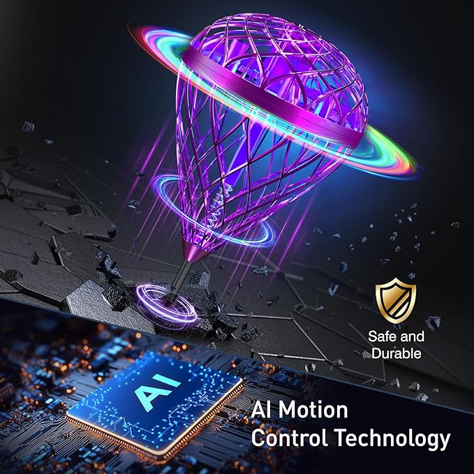 The Latest Cool and Magical Flying Toy, Combining AI Motion Control Technology with Contact Sensing System, Make it Become Bounce & Flip & Flight Toys, Fully unleashing Your Creativity.