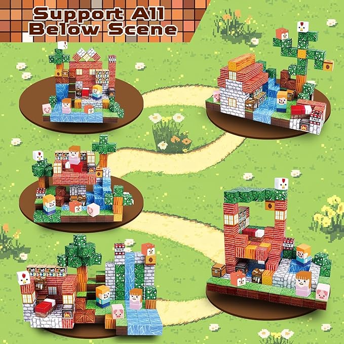 150PCS Magnetic Blocks - Magnetic Building Blocks, Stacking Magnets for Kids, Sensory Toy for STEM Montessori Sensory Toys for Kids 3+ Boys and Girls Christmas Birthday Gifts