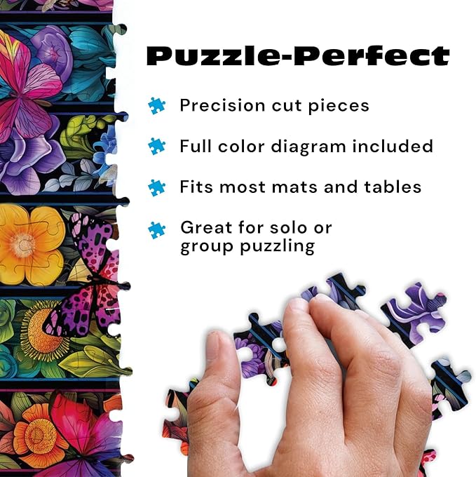 Buffalo Games - 1000 Piece Jigsaw Puzzle Bigelow Illustrations Flowers and Flyers, Made in USA, Premium Recycled Board, Full-Color Poster,