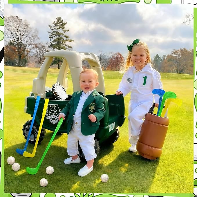 24 Pcs Plastic Mini Golf Clubs for Toddlers, Kids Golf Clubs Toy Set, Toy Balls for Kids Toddlers Outdoor Indoor Lawn Sports for Boys Girls