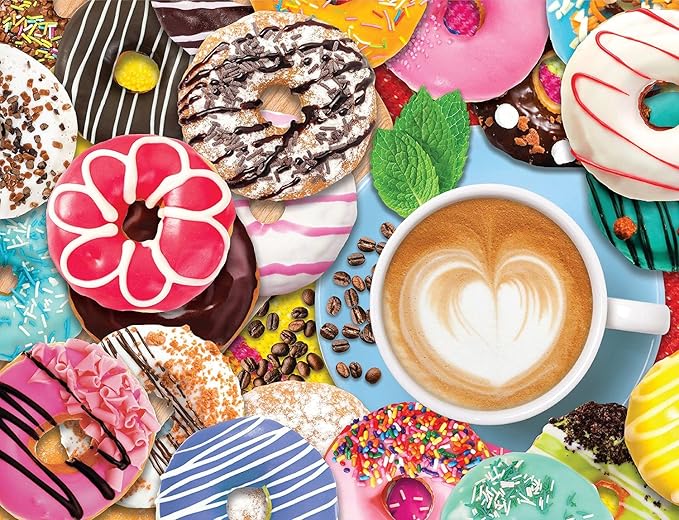 Springbok's 500 Piece Jigsaw Puzzle Donuts N' Coffee - Made in USA