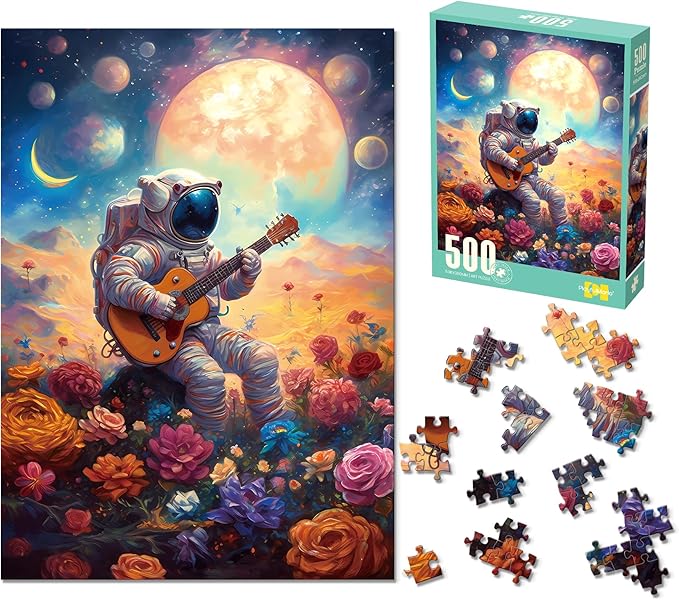 Space Graffiti Puzzle - 500 Pieces Astronaut Jigsaw Puzzle for Adults, Eco-Friendly, Thick Precision-Cut Pieces, Challenging Fun for Family & Teens!