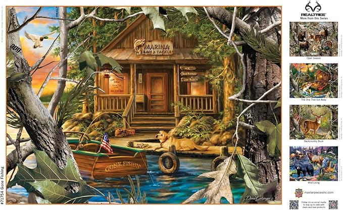 MasterPieces 1000 Piece Jigsaw Puzzle For Adults, Family, Or Youth- Gone Fishing - 19.25"x26.75" - 96 character