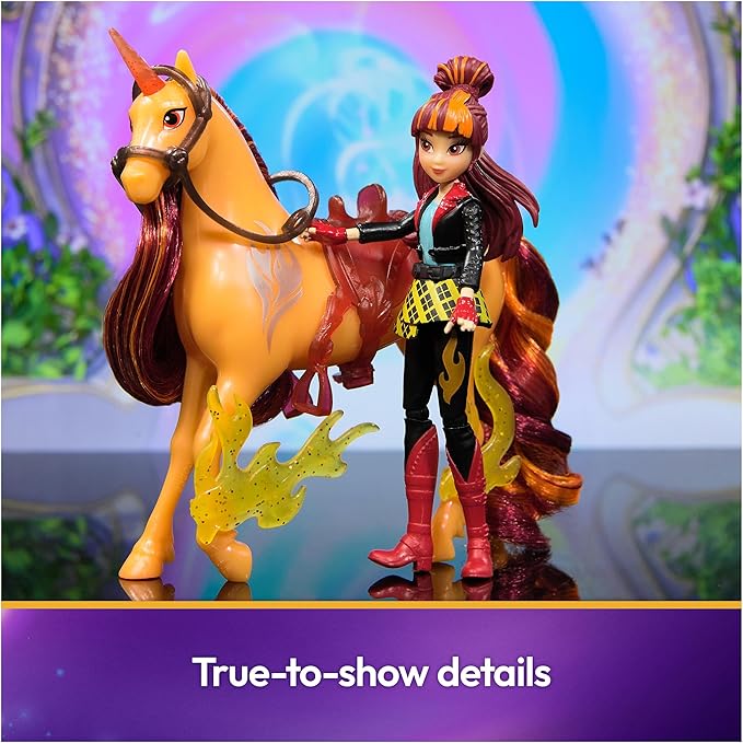 Unicorn Academy, Valentina & Cinder Power of Friendship Set, Translucent Saddle & 2 Power Accessories, Dolls & Unicorn Toys for Girls Ages 4 and up