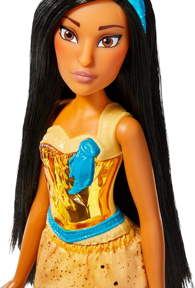 Disney Princess Royal Shimmer Pocahontas Doll, Fashion Doll with Skirt and Accessories, Toy for Kids Ages 3 and Up