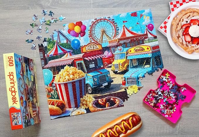 Springbok State Fair 500 Piece Jigsaw Puzzle for Adults - Unique Cut Pieces - Made in USA