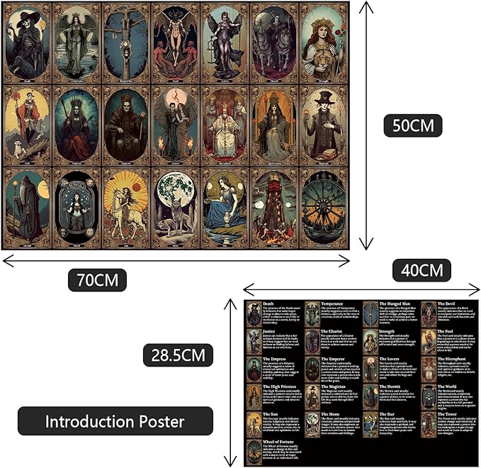 Horror Tarot Cards Puzzles for Adults 1000 Pieces and up, PICKFORU Halloween Puzzle as Horror Present, Scary Skull Puzzle as Home Decor