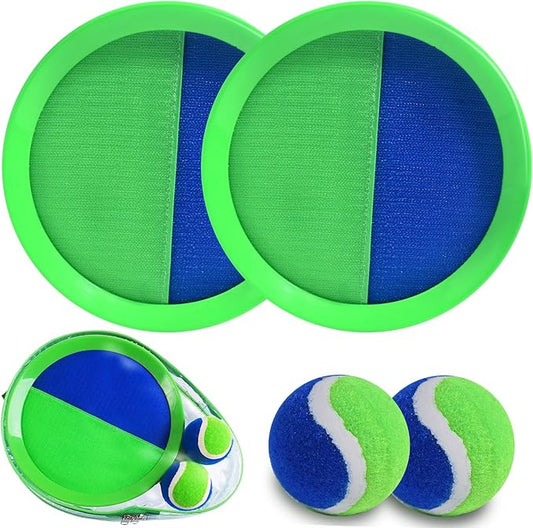 Toss and Catch Ball Set, Paddle Catch Ball and Toss Game for Kids, Great Beach Games/Backyard Games/Outdoor Games for Kids and Family