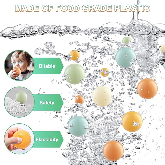 Clear Ball Pit Balls - Crush Proof Plastic Toy Balls for Boys and Girls