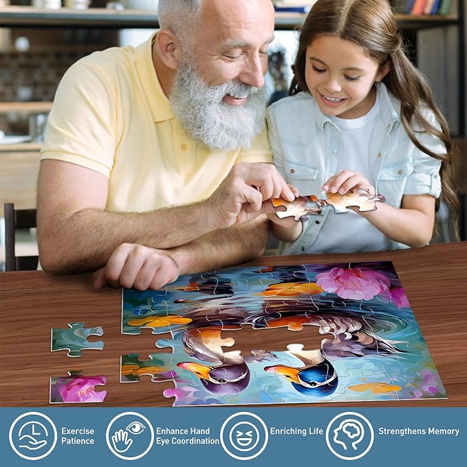 6 Pack 36 Piece Large Jigsaw Puzzle for Seniors Puzzles Dementia Alzheimer's Products and Activities for Elderly Adults Alzheimer's Puzzles Easy Memory Games Gift for Seniors Patients in Nursing Home