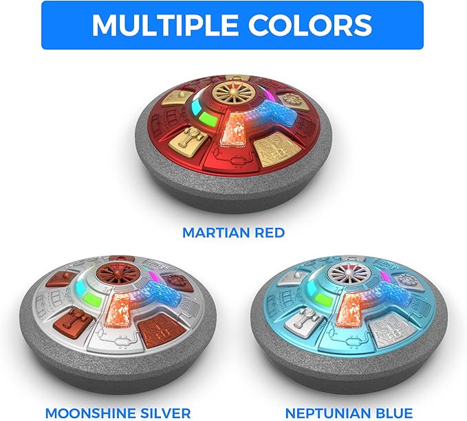 Mothership Hover Soccer Ball - Inbuilt Rechargeable Battery - Indoor Soccer Toys with LED Light (Moonshine Silver)
