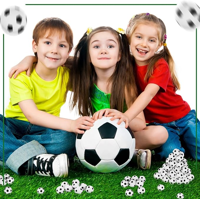 Deekin 200 Pieces Baseball Bouncy Balls Bulk 0.98'' Mini Rubber Bouncing Balls Sports Party Favors for Kids Fillers (Soccer)