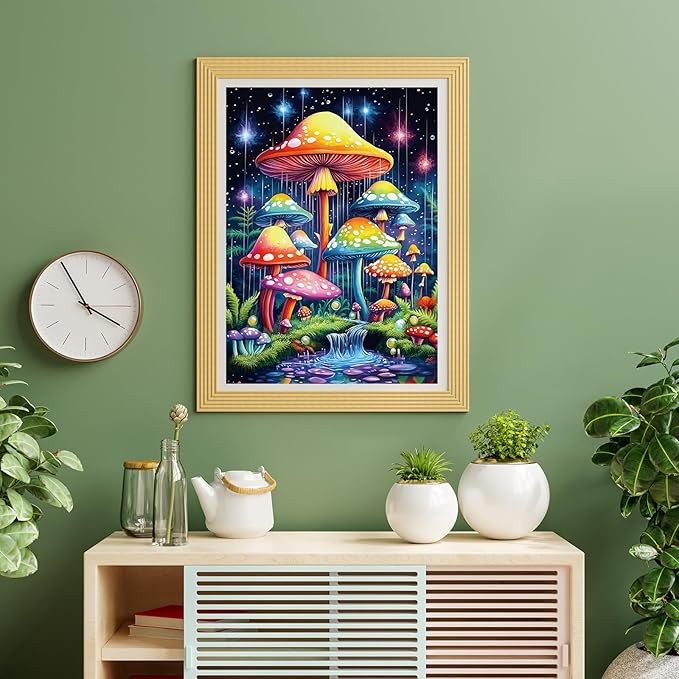 Puzzles for Adults 500 Pieces, Mushroom Jigsaw Puzzles - Starry Night Mushrooms, Impossible Glow in The Dark Puzzle for Seniors Family, 14.96x20.47 inches, 1:1 Poster, Letter on The Back