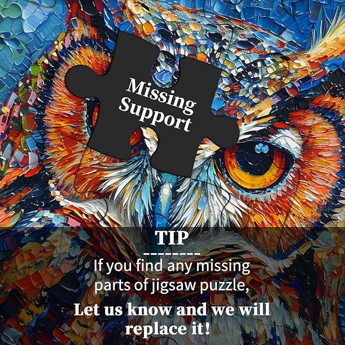 PICKFORU Owl Puzzles 1000 Pieces, Bird Art Hard, Impossible Difficult Jigsaw Puzzles 1000 Pieces Owl Painting Challenging