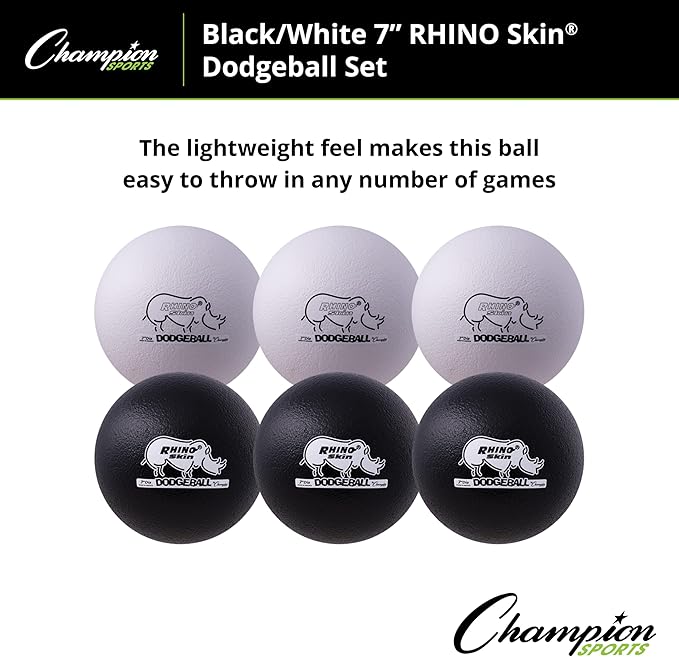 Champion Sports® Rhino Skin® Low Bounce Dodgeball Sets & Singles for Playground, PE, Backyard & League Games – Team Sports Equipment for Youth & Adults