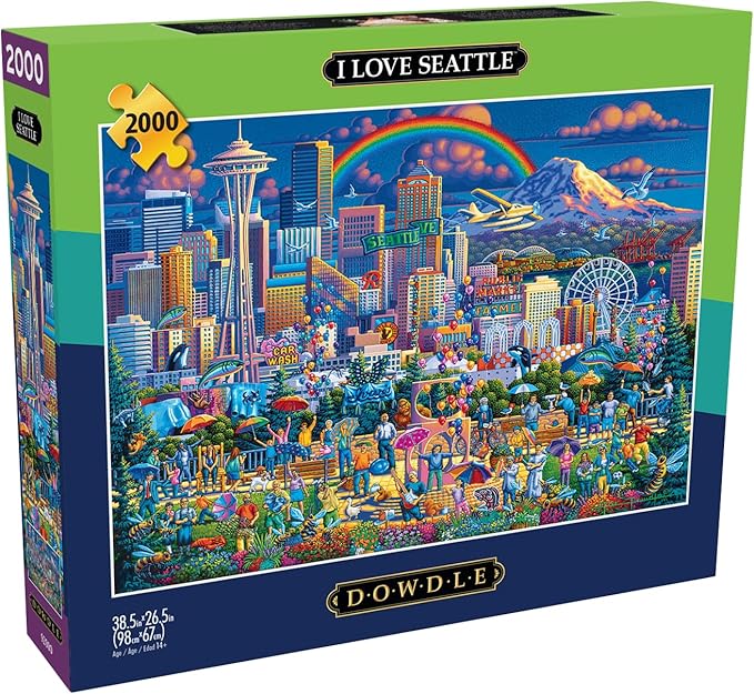 Buffalo Games – I Love Seattle - Eric Dowdle - 2000 Piece Jigsaw Puzzle  Colorful Puzzle for Adults – Precision-Cut Pieces, Beautiful Artwork, and Hours of Relaxing Fun