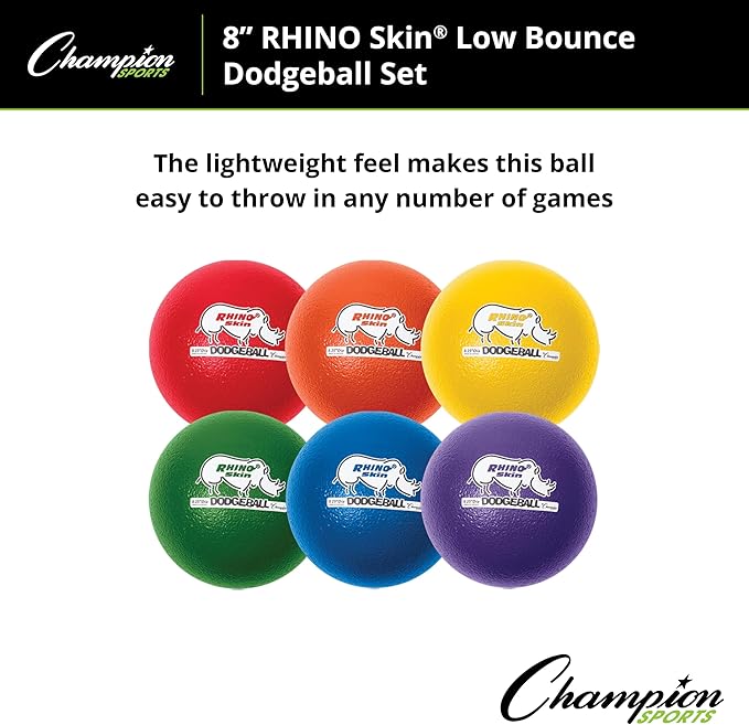 Champion Sports® Rhino Skin® Low Bounce Dodgeball Sets & Singles for Playground, PE, Backyard & League Games – Team Sports Equipment for Youth & Adults