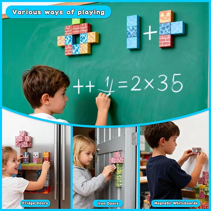 150 PCS Magnetic Building Blocks for Kids Magnet Build Cubes Toys Magnets STEM Montessori 0.8in Sensory Construction Game for Toddler Ages 3 4 5 6 7 8 9 10 Boys Girls Christmas Birthday Gifts