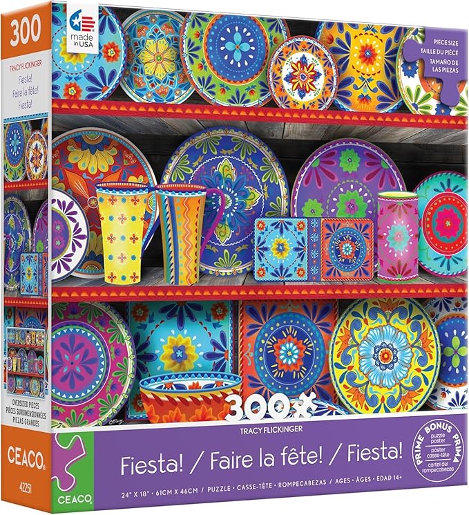 Ceaco - Tracy Flickinger - Fiesta! - 300 Oversized Piece Jigsaw Puzzle