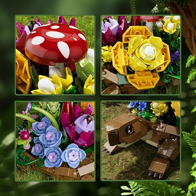 Sea Turtle Succulent Planter Building Set, Compatible with Lego Turtle Flowers Pot Building Kit, Animals Botanical Collection Blocks Toys, for 6+ Girls, Women, Home Plants Decor, Gifts