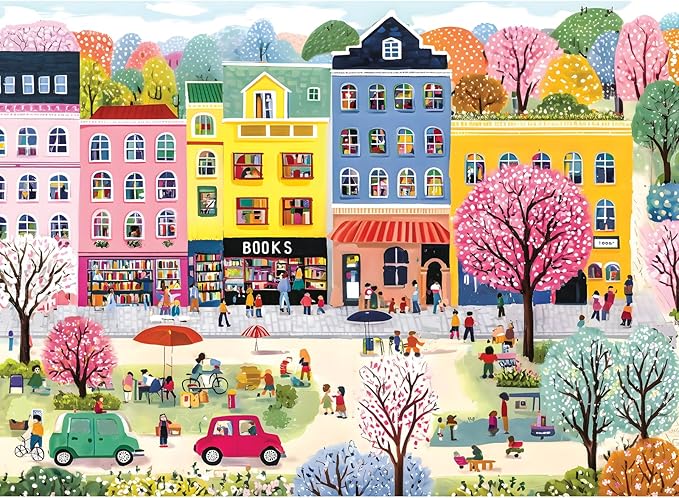 500 Piece Puzzles for Adults, Beautiful Townscape Jigsaw Puzzles, Artwork of A Themed Neighborhood Jigsaw Puzzle, Challenging Puzzles for Friends Family Activity Game Nights Gifts, 20.5×15 in