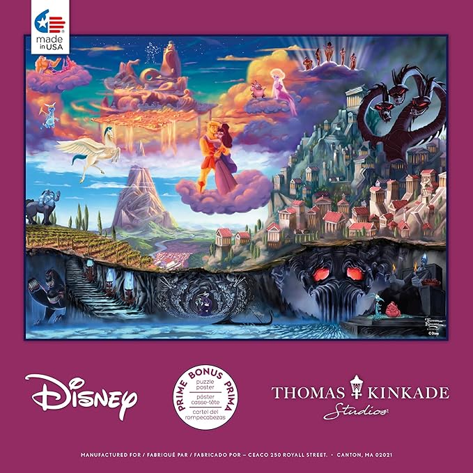 Ceaco Thomas Kinkade Puzzles – Disney’s Hercules 1000 Piece Jigsaw Puzzle, Disney Puzzle for Adults with Premium Board & Poster