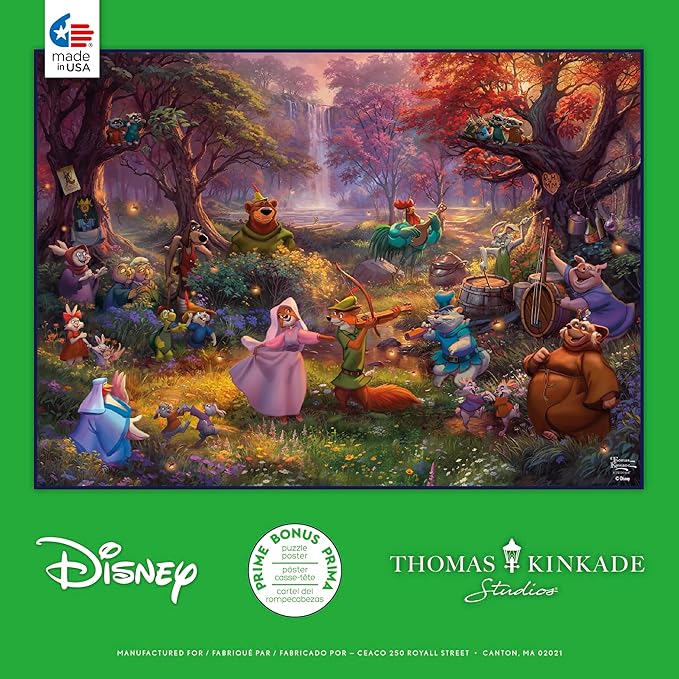 Buffalo Games – Thomas Kinkade Disney’s Robin Hood 1000 Piece Jigsaw Puzzle for Adults with Full-Color Reference Poster