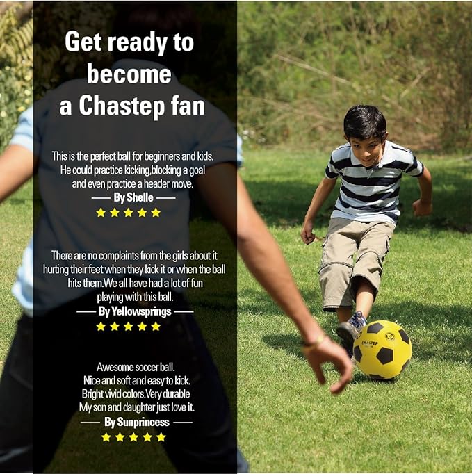 8" Foam Soccer Training Ball Perfect for Child 3+ Play and Excercise Soft Kick - Practice and Backyard Play - Best for First-Time Yellow/Black