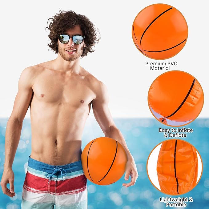 Fovths 12 Pieces Inflatable Beach Balls 11 Inch Blow Up Party Supplies Swimming Pool Toys for Summer Water Games Birthday Sports Theme Party Favors