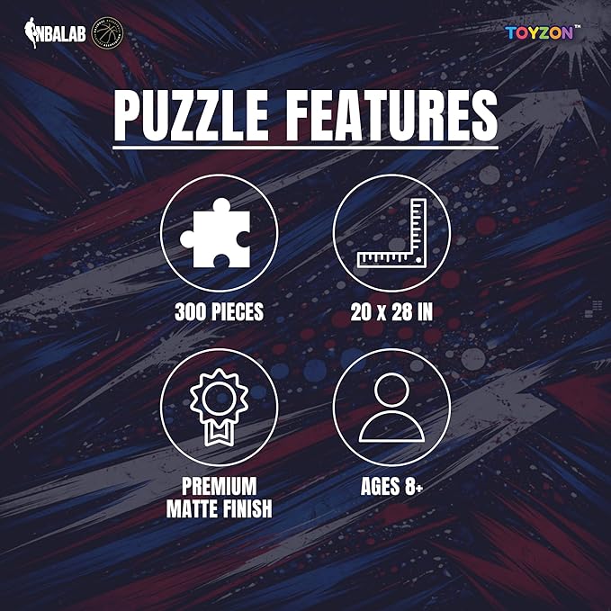 NBA Court Legends 300pc Shai Gilgeous-Alexander Jigsaw Puzzle for Kids & Adults, Premium Basketball Puzzle Game, Family Activity, Collector Gift for NBA Fans, Game Room or Home Display