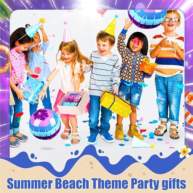 6 Pack Video Game Themed Beach Ball for Kids 7.87" Bulk Inflatable Swimming Pool Blue and Purple Piñata Ball Toys Summer Beach Water Game Gifts Cartoon Birthday Party Favors Supplies