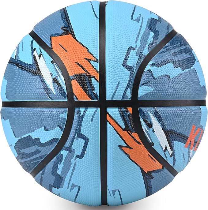 KUYOTQ Kids Youth Adult Size 3/4/5/6/7 (22/25.5/27.5/28.5/29.5") Basketball Premium Rubber or Faux Leather Basketball Indoor Outdoor Basketball for Boys Girls Womens Mens Basketball Gifts (Deflated)