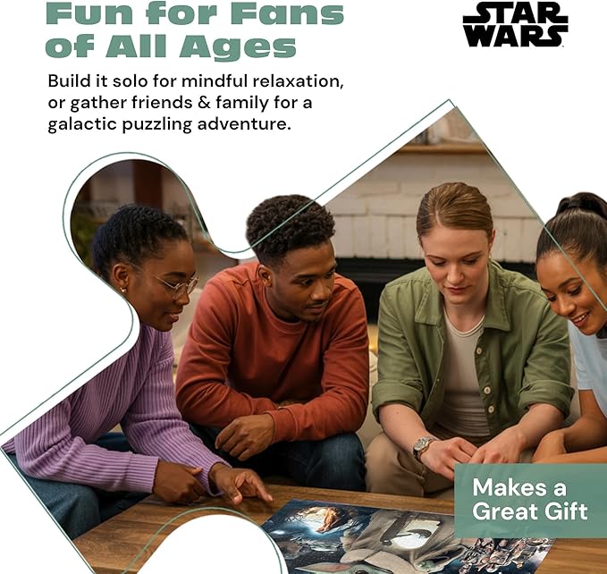 Grogu’s Journey Star Wars™ 2000 Piece Puzzle – Buffalo Games Silver Select Premium Jigsaw Puzzle for Adults with Foil Accents, Reference Poster & Giftable Box