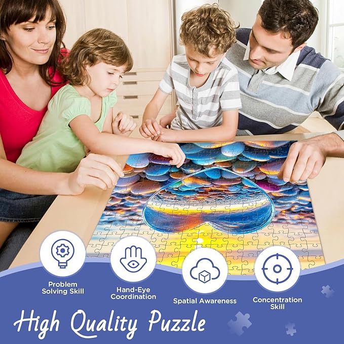 300 Piece Puzzles for Adult, Love Pebbles Jigsaw Puzzles 300 Pieces for Adults Kids Senior, Beach Jigsaw Puzzles, Challenging Family Fun Puzzle Activity Game Gift 20.5 X 15 in