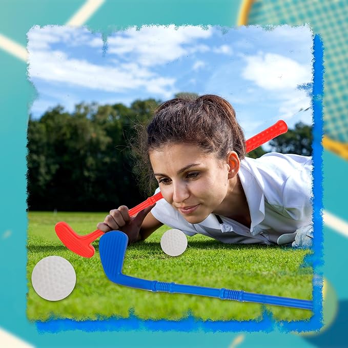 Plastic Mini Golf Clubs for Toddlers Kids Golf Clubs Set for Outdoor Indoor Birthday Christmas Party Gifts, 3 Colors