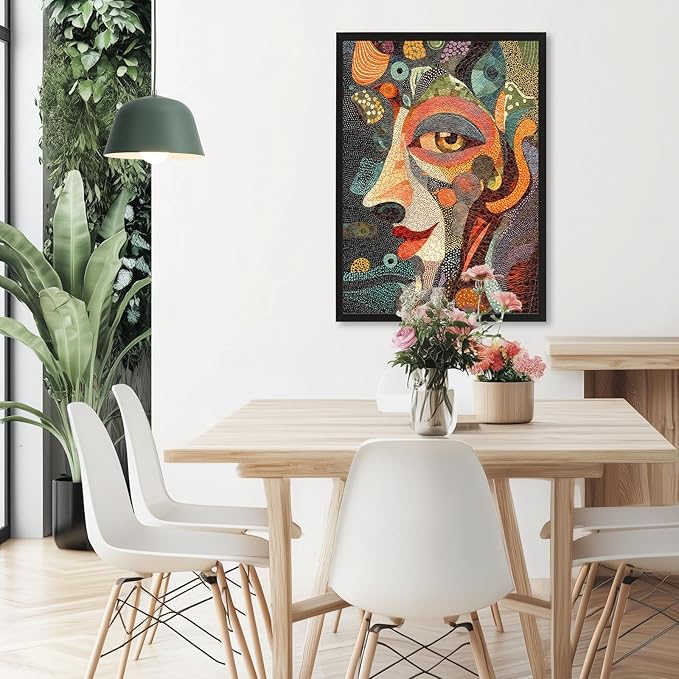 Puzzles for Adults 1000 Pieces: Mysterious Face - Fun Art Jigsaw Puzzles, 6 Colors on Back, Matte Finish, Pieces Fit Together Perfectly, Puzzle Size 26.6x19.2