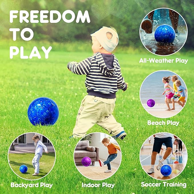 Toddler Soccer Ball Size 2 Size 3 - Small Soft Kids Ball 2 Pack for Ages 1-5 3-8 - Cartoon Sports Toy Boys Girls - Easter Basket Stuffers for Toddlers Kids - Soccer Gift for Indoor Outdoor Games
