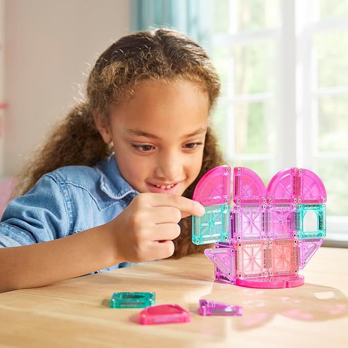 Magna-Tiles microMAGS 26-Piece Heart to Heart Travel Set, The Original Magnetic Building Brand