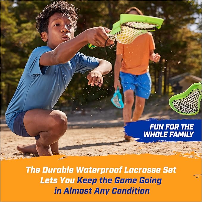 SwimWays Hydro Lacrosse, Waterproof Lacrosse Set, Outdoor Games for Adults and Kids, Sports Equipment, Pool Party Games and Toys, Orange