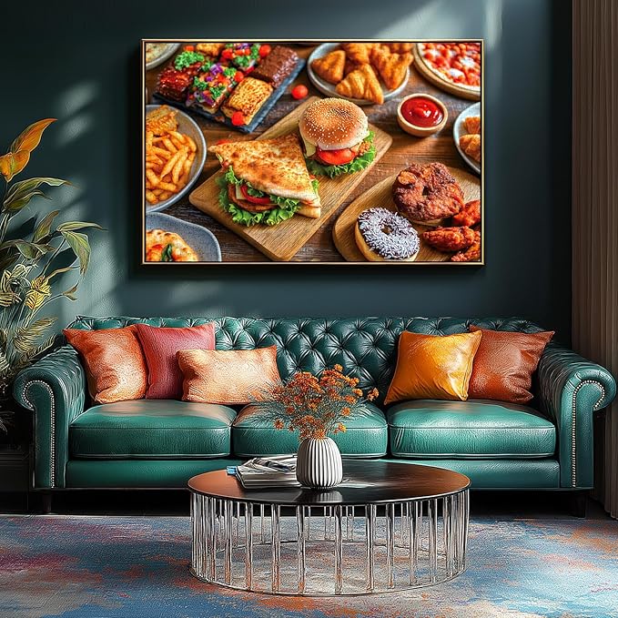 Delicious Food Feast 1000 Piece Puzzle for Adults, Fun Puzzles for Adults 1000 Pieces with HD Print & Poster, 27.5 * 19.7 in Dust Free, for Gifts Halloween Christmas Family Games Lovers