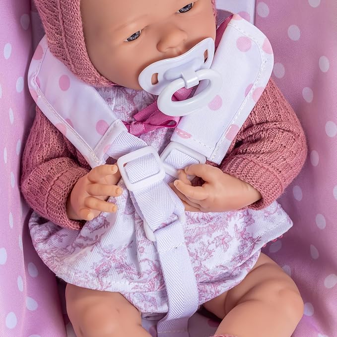 JC Toys - for Keeps Playtime | 2 in 1 Baby Doll Swing and Portable Carrier | for Dolls up to 18" | Ages 3+ | Pink