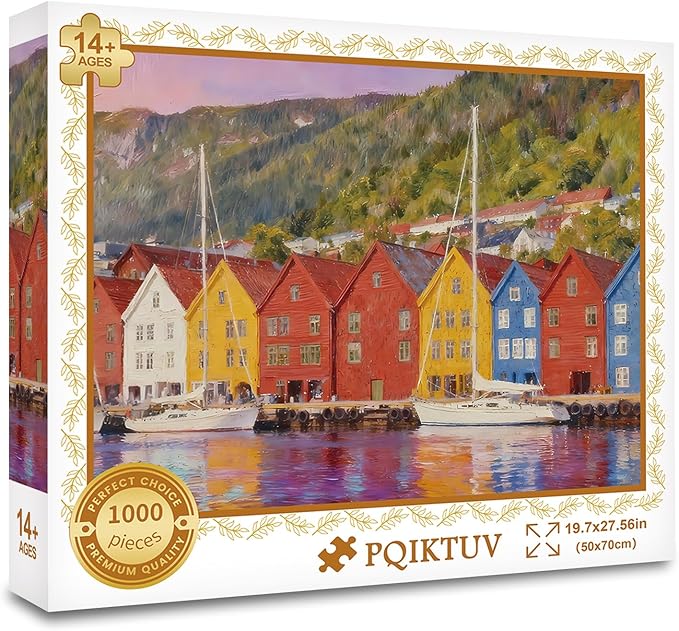 Puzzles for Adults 1000 Pieces Jigsaw Puzzles with Letters on Back Nature Landscape Puzzle Family Wall Decor Impossible Puzzle Fun Gift for Women Men (27.56x19.7 Inch)