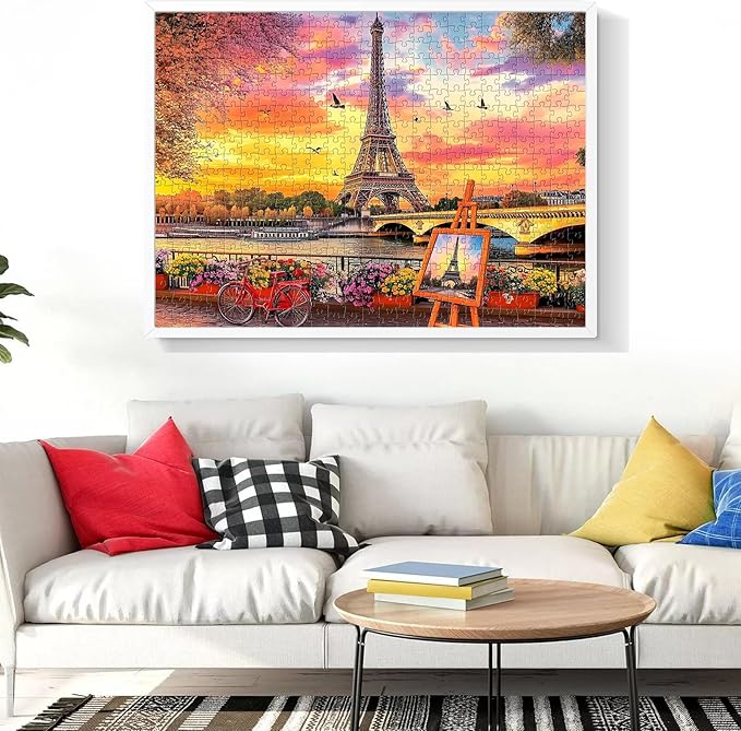 500 Piece Puzzles for Adults,Jigsaw Puzzles 500 Pieces Tower Puzzles for Adults 500 Pieces Romance Sunset Puzzle Adult Jigsaw Puzzles Games Premium Cardboard Puzzle for Tabletop Family Activity Gift