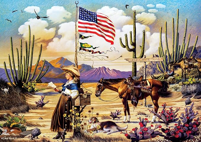 Buffalo Games – Charles Wysocki Love Letter from Laramie - 500 Piece Silver Select Jigsaw Puzzle Colorful Puzzles for Adults – Precision-Cut Pieces, Beautiful Artwork